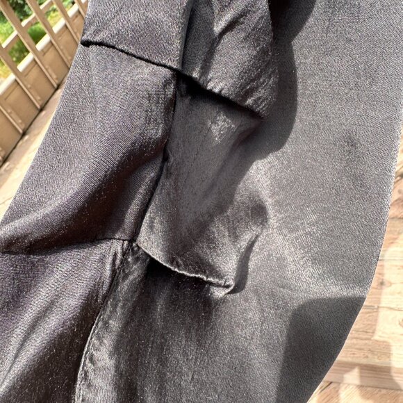 Vintage Barbara Lesser Cropped High-Rise Satin Black Pants - Picture 7 of 8